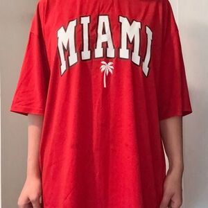 SHEIN Red Miami Graphic Tee